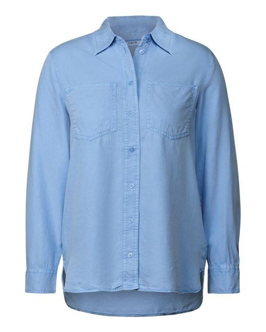Cecil Blue Langarmbluse – Lässige Eleganz mit weicher Lyocell-Qualität