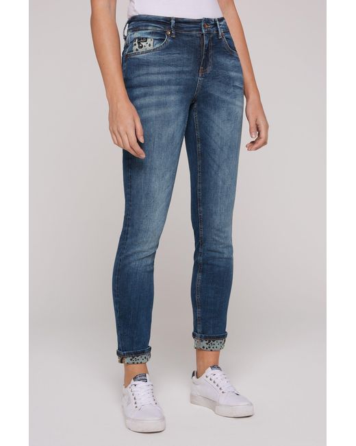 SOCCX Slim-fit-Jeans mit normaler Leibhöhe DE | in Lyst Blau