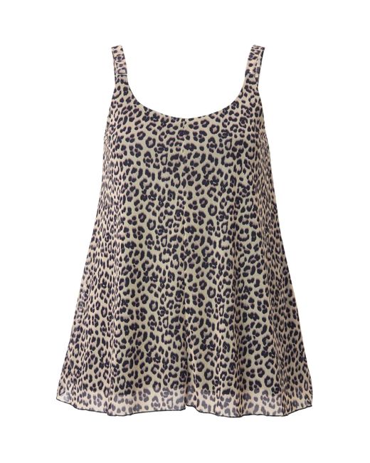 MIAMODA Brown Longtop Top A-Linie Mesh Leo