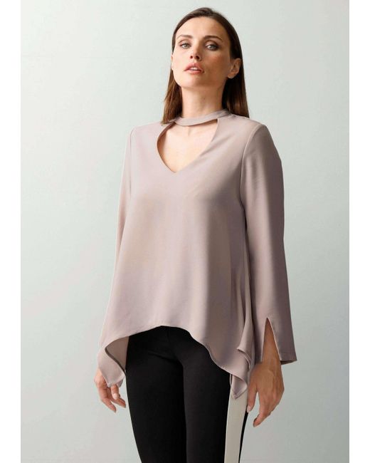 Alba Moda Natural Langarmbluse Oversizedbluse mit Cutout