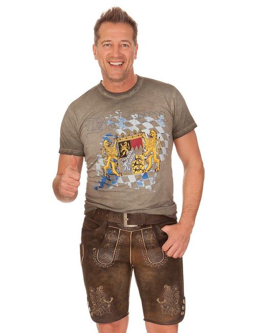 KRÜGER BUAM Trachtenshirt in Gray für Herren