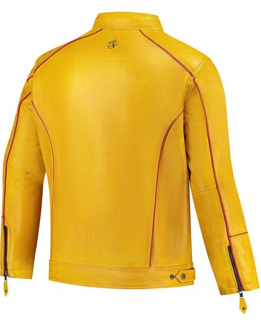 Rusty Stitches Motorradjacke Chase in Yellow für Herren