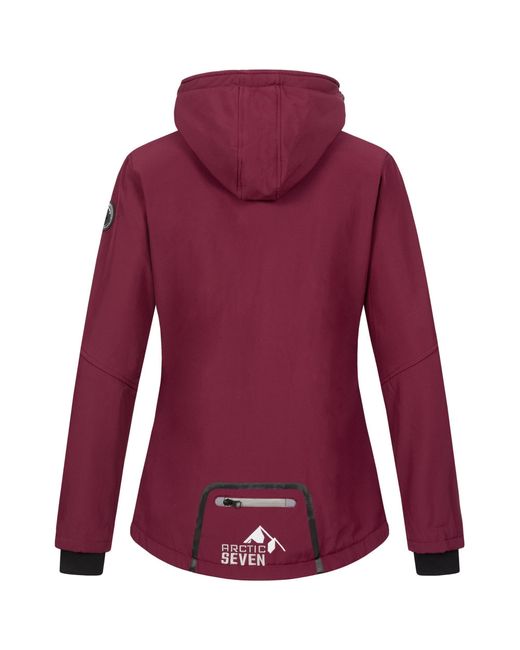 Arctic Seven Red Softshelljacke ASNicolia funktionale Outdoorjacke mit abnehmbarer Kapuze