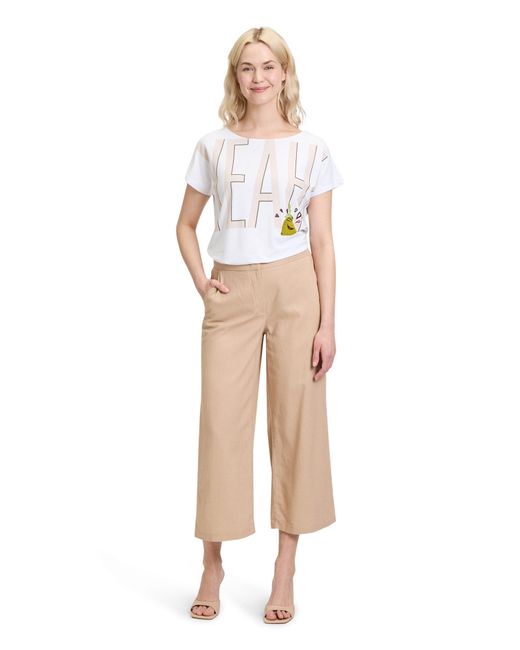 Betty Barclay White Kurzarmshirt Basic Shirt mit U-Boot-Ausschnitt (1-tlg) Druck