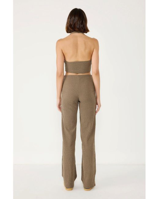 No Matter What Natural Chinohose Strukturierte High-Waist Schlaghose