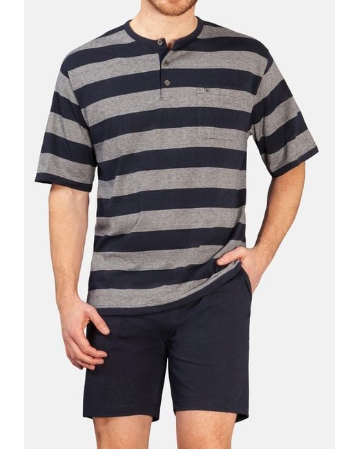 Hajo Pyjama Klima Light (Set, 2 tlg) Schlafanzug in Black für Herren