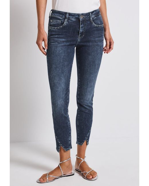 Street One Blue 5-Pocket-Jeans Style YORK mit Schlitz und Nieten