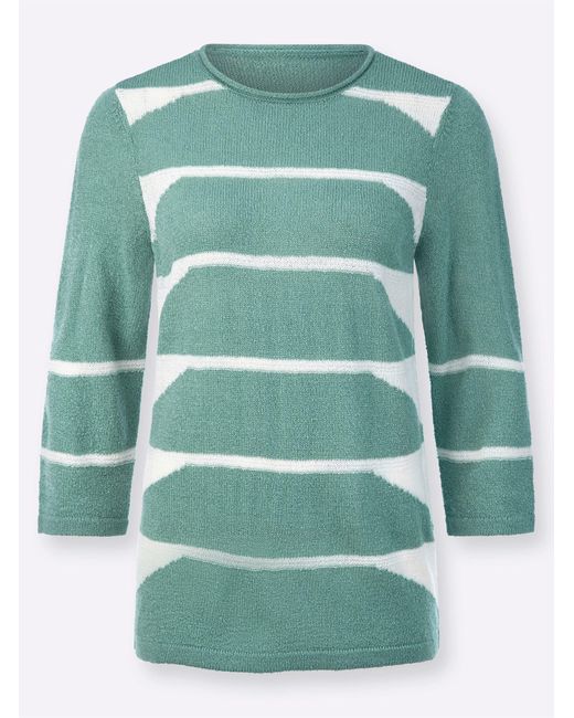 WITT Green Strickpullover Rundhalspullover