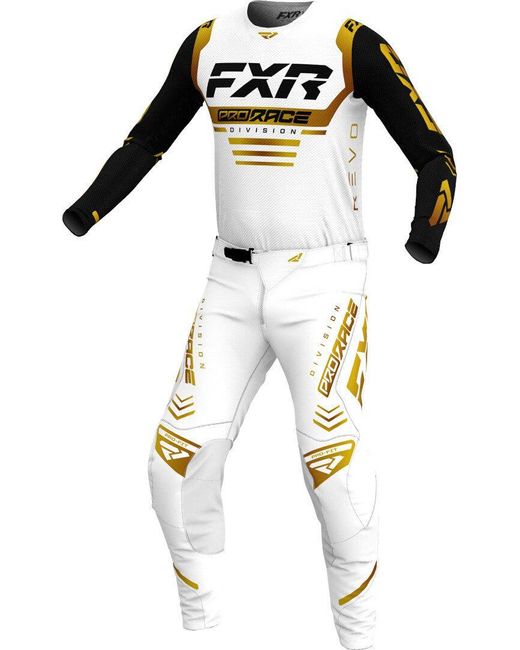 FXR Motorradhose Revo 2024 Motocross Hose atmungsaktiv abriebfest in White für Herren