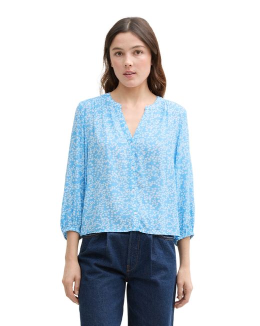 Tom Tailor Blue Klassische Bluse mit All-Over Print