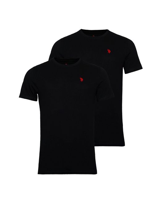 U.S. POLO ASSN. Shirt 2er Pack T-Shirts Rundhals (1-tlg) in Black für Herren