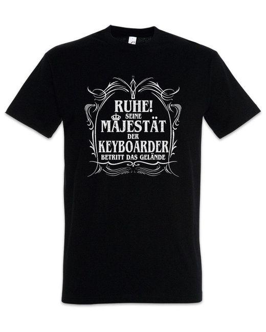 Urban Backwoods Print- Seine Majestä Der Keyboarder T-Shirt Keyboard Pop Rock Band in Black für Herren