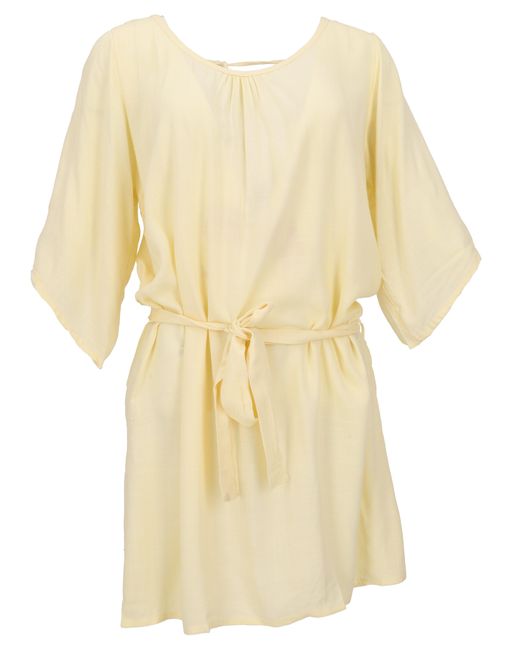 Guru-Shop Yellow Longbluse Luftige Maxitunika, Boho Sommertunika