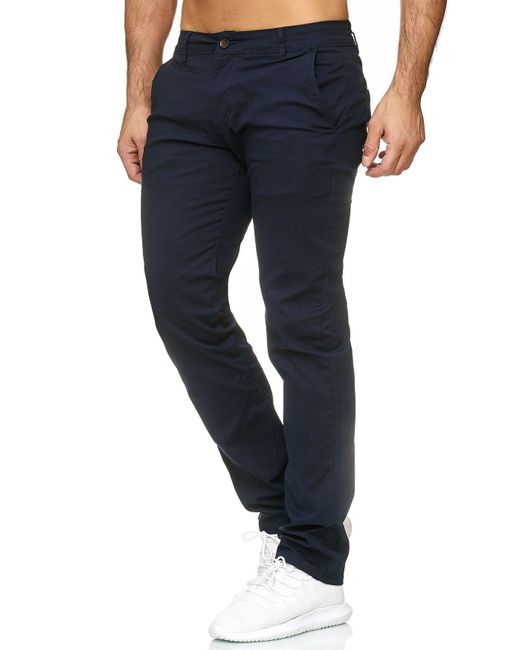 Egomaxx Chinohose Stretch Basic Denim Design Fredy & Roy (1-tlg) CLIFF in Blue für Herren