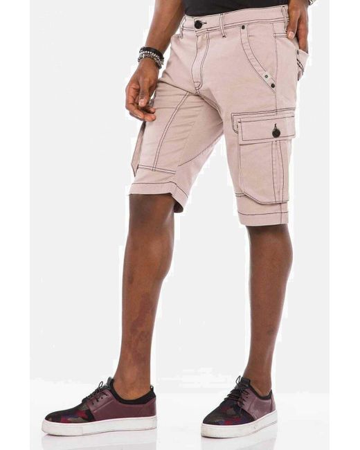 Cipo & Baxx Shorts mit Cargotaschen, CK-188 in Pink für Herren