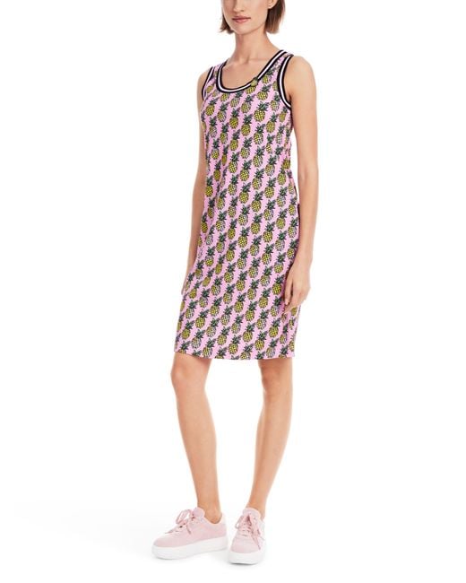 Marc Cain Red Jerseykleid "Bo Ho" Premuim mode Ärmelloses Kleid im Ananas-Print