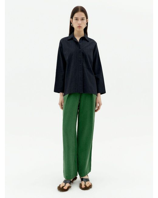 Thinking Mu Green Bundfaltenhose Dill Cirila Pants