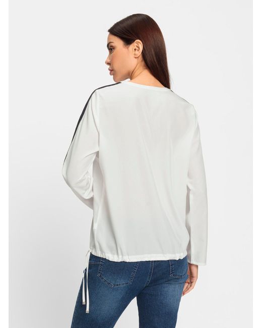 heine White Klassische Bluse Langarmbluse