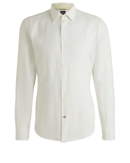 Boss Langarmhemd C-HAL-kent-C3-223 (1-tlg) in White für Herren