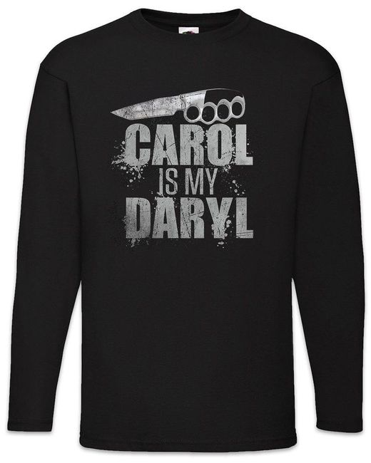 Urban Backwoods Langarmshirt Carol Is My Daryl Langarm T-Shirt Dixon The Walking Beißer Zombie in Black für Herren