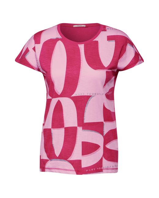 Cecil Pink T-Shirt mit Flammgarn