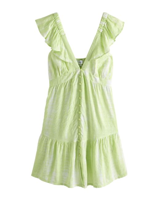 Next Green Sommerkleid Feminines, sommerliches Minikleid mit Rüschen (1-tlg)
