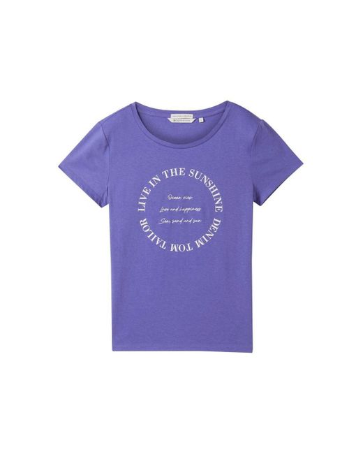 Tom Tailor Purple Fitted print T-Shirt