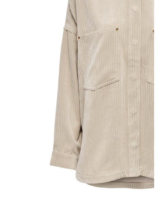 ONLY Natural Blusenshirt Bequemer, stilvoller -Look mit Taschen ONLJANINE-RAI OVS CORD SHACKET PNT 2