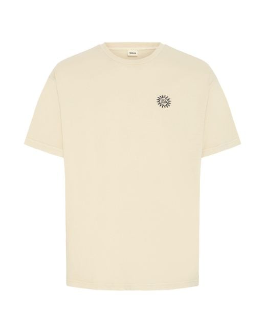Solid Rundhalsshirt SDPAVEL Casual T-shirt mit Back print in Natural für Herren