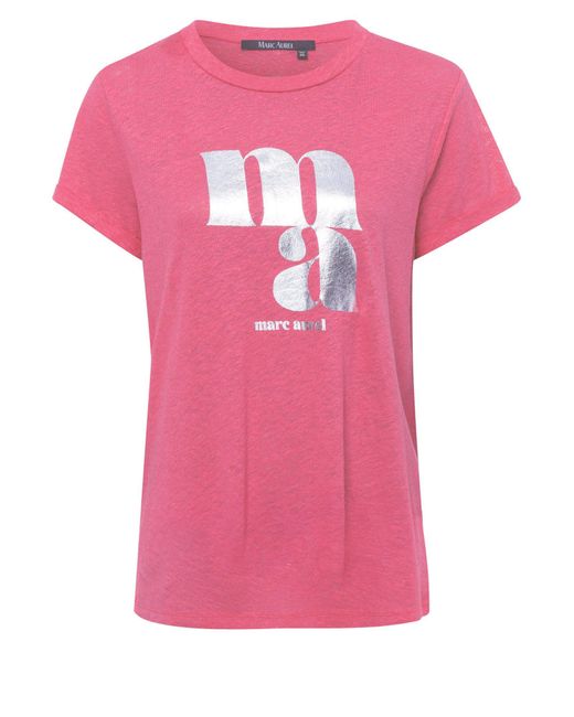 MARC AUREL Pink T-Shirt mit Metallic Logoprint