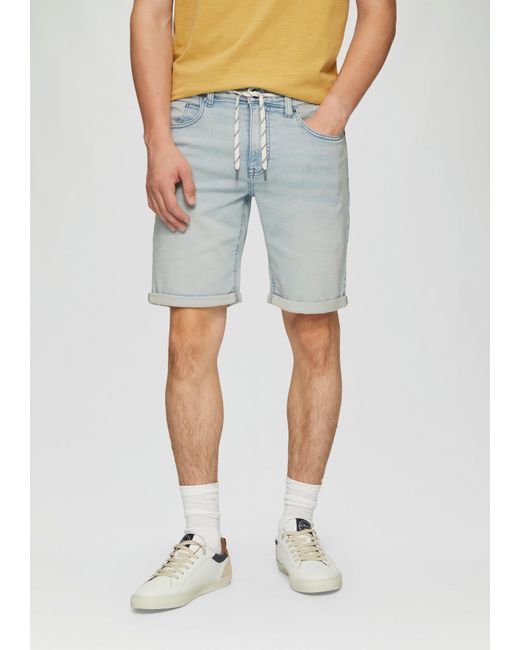 QS Cargoshorts Jeans-Shorts / Regular Fit / Mid Rise / Baumwollstretch Waschung in Blue für Herren