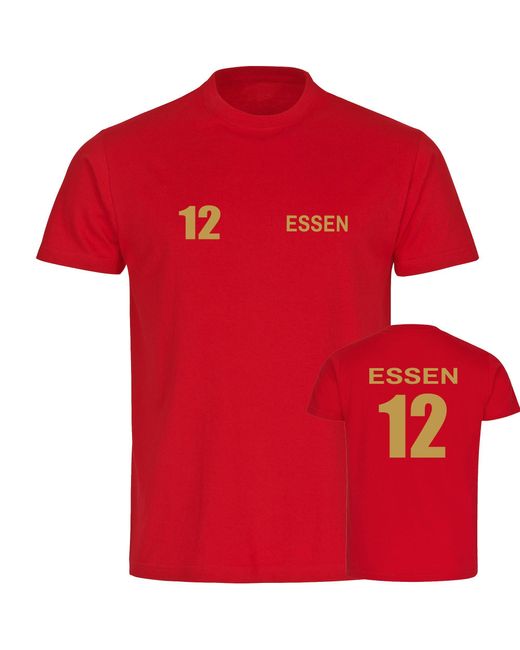 multifanshop T-Shirt Essen in Red für Herren