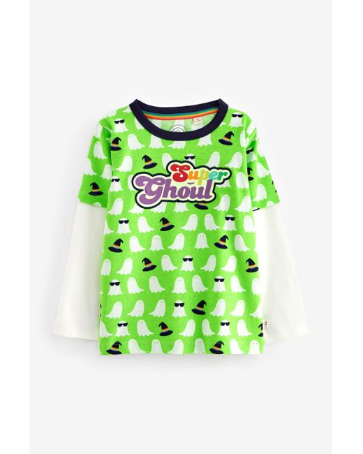 Little Bird by Jools Oliver Langarmshirt Halloween (1-tlg) in Green für Herren