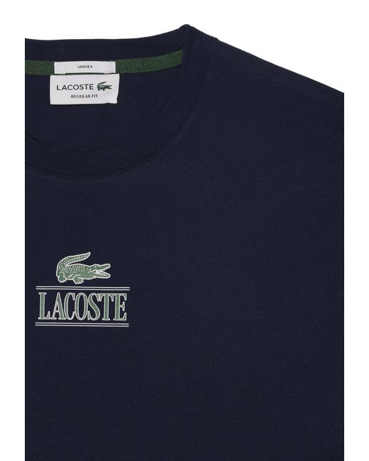 Lacoste T-Shirt Kurzarmshirt mit Label-Print (1-tlg) in Blue für Herren