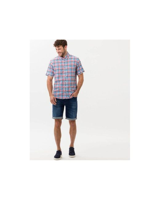 Brax Kurzarmhemd ocean (1-tlg., keine Angabe) in Blue für Herren
