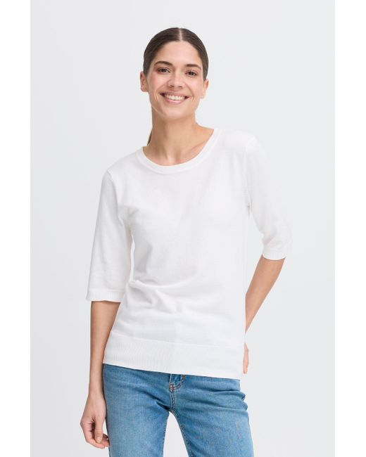 Pulz White 3/4 Arm- PZSARA Eleganter Pullover mit Halbarm