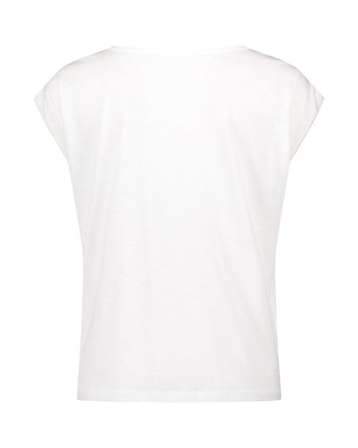 Cartoon White T-Shirt mit Placement (1-tlg) Aufgesteppte Bänder