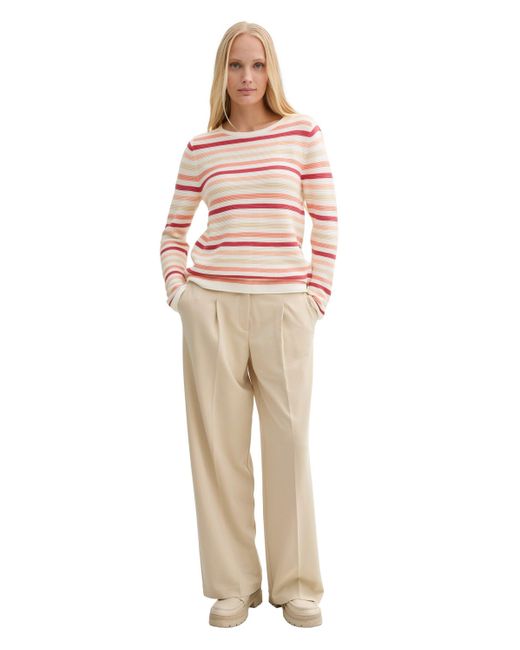 Tom Tailor Natural Rundhalspullover (1-tlg) Weiteres Detail