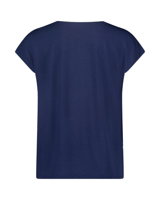 BETTY&CO Blue T-Shirt mit Webbesatz (1-tlg) Druck