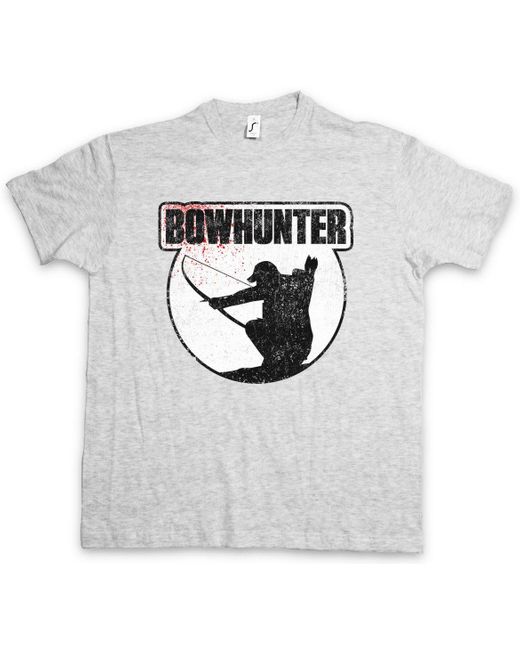 Urban Backwoods Print- Bowhunter T-Shirt Bogen Pfeil Hirsch Reh Jagd Jäger Bär Geweih in Gray für Herren