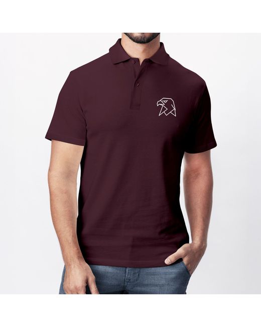 Neverless Poloshirt Adler Tierlogo im Polygon-Stil – Kurzarm Polo Sommer mit Print in Red für Herren