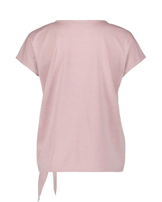 Betty Barclay Pink T-Shirt mit Schleifenknoten (1-tlg) Pailletten