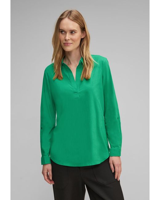Street One Green Longbluse mit Turn-Up Funktion