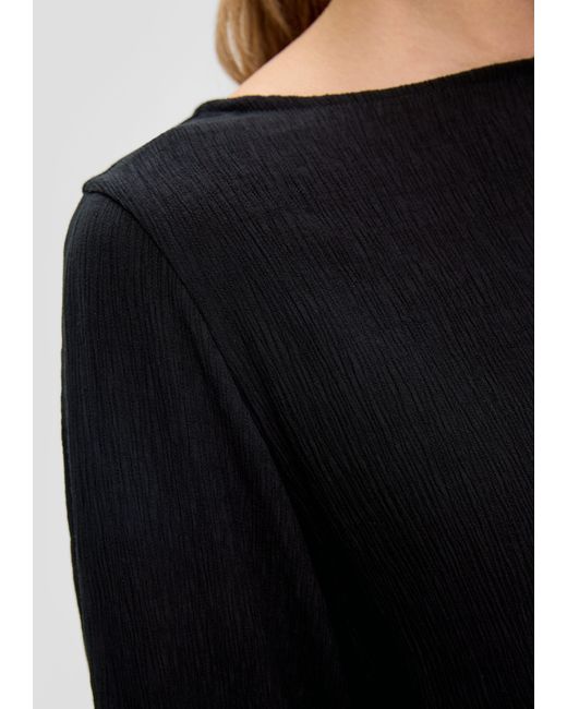 S.oliver Black 3/4-Arm-Shirt Crêpeshirt aus Viskosemix