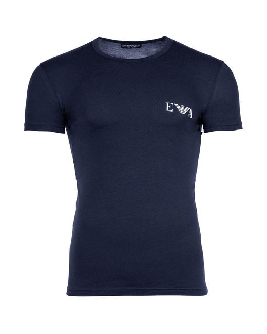 Emporio Armani T-Shirt Baumwolle BOLD MONOGRAM (Packung, 2er Pack) in Blue für Herren