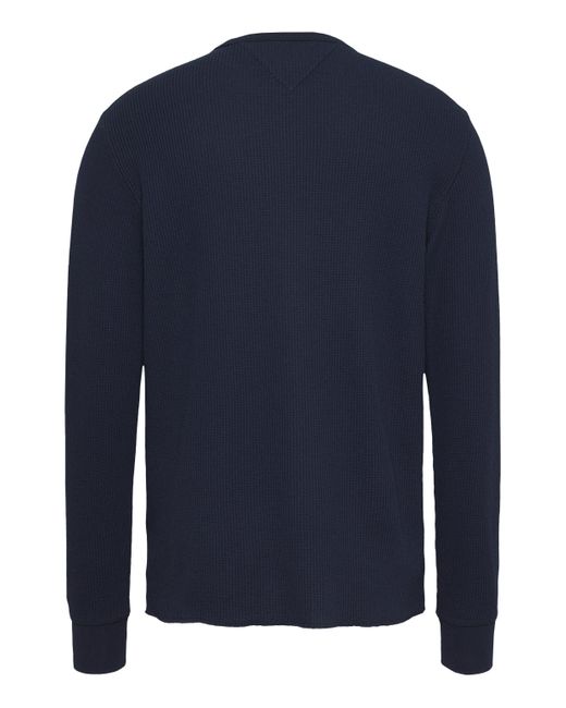 Tommy Hilfiger Langarmshirt TJM SLIM WAFFLE L/S TEE EXT mit Waffelstruktur in Blue für Herren