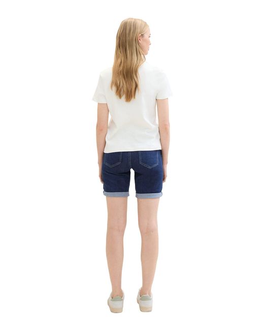 Tom Tailor Blue Shorts Slim Fit Five-Pocket Jeansshorts Denim 7378 in Blau-2
