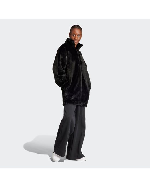 Adidas Originals Black Fellimitatjacke Faux Fur Jacket