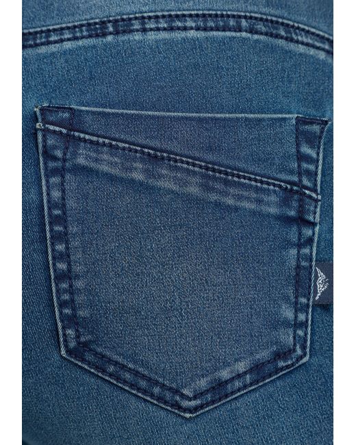 Arizona Bootcut-Jeans in DE Ultra Blau | Stretch High Lyst mit Waist Shapingnähten