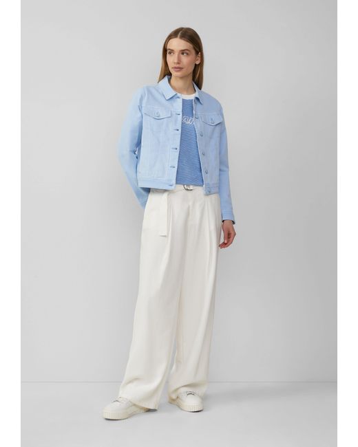 S.oliver Blue Funktionsjacke Elastische Jeansjacke mit seitlichen Eingrifftaschen Ziernaht